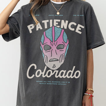 Retro Patience Colorado T-Shirt – Resident Alien Sci-Fi TV Show Graphic Tee