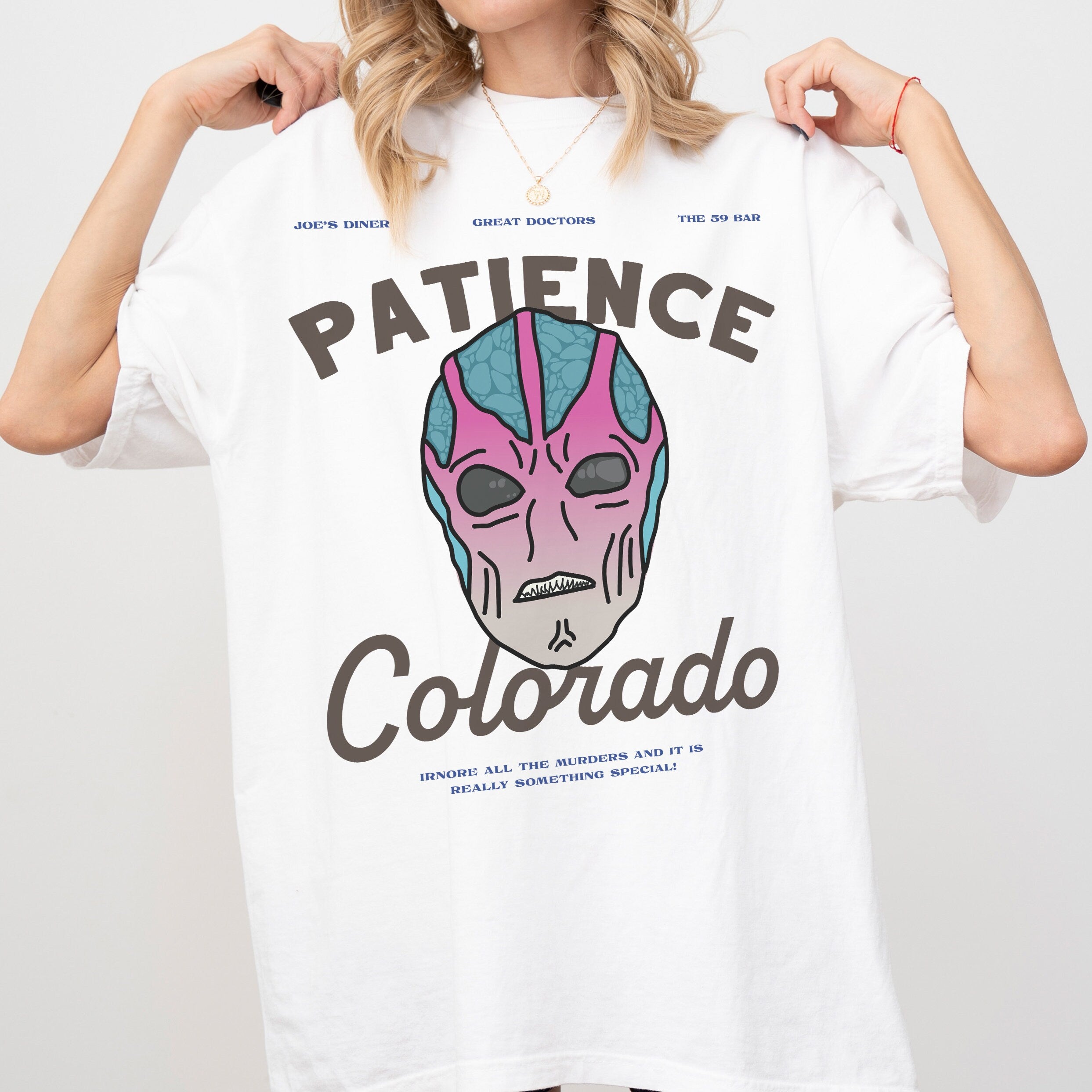 Retro Patience Colorado T-Shirt – Resident Alien Sci-Fi TV Show Graphic Tee