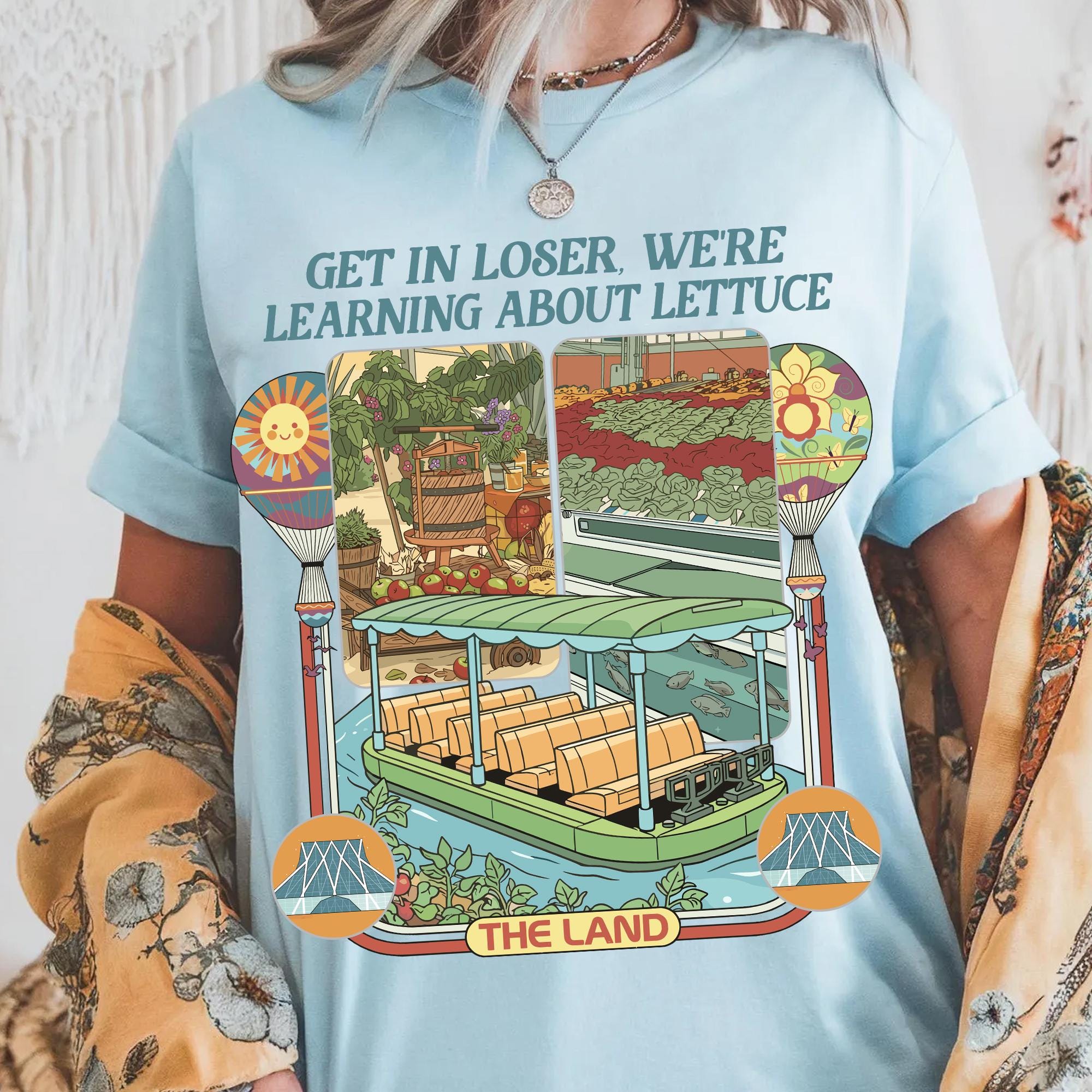 Retro Theme Park Farm Aesthetic T-Shirt – Funny Lettuce Education Graphic Tee