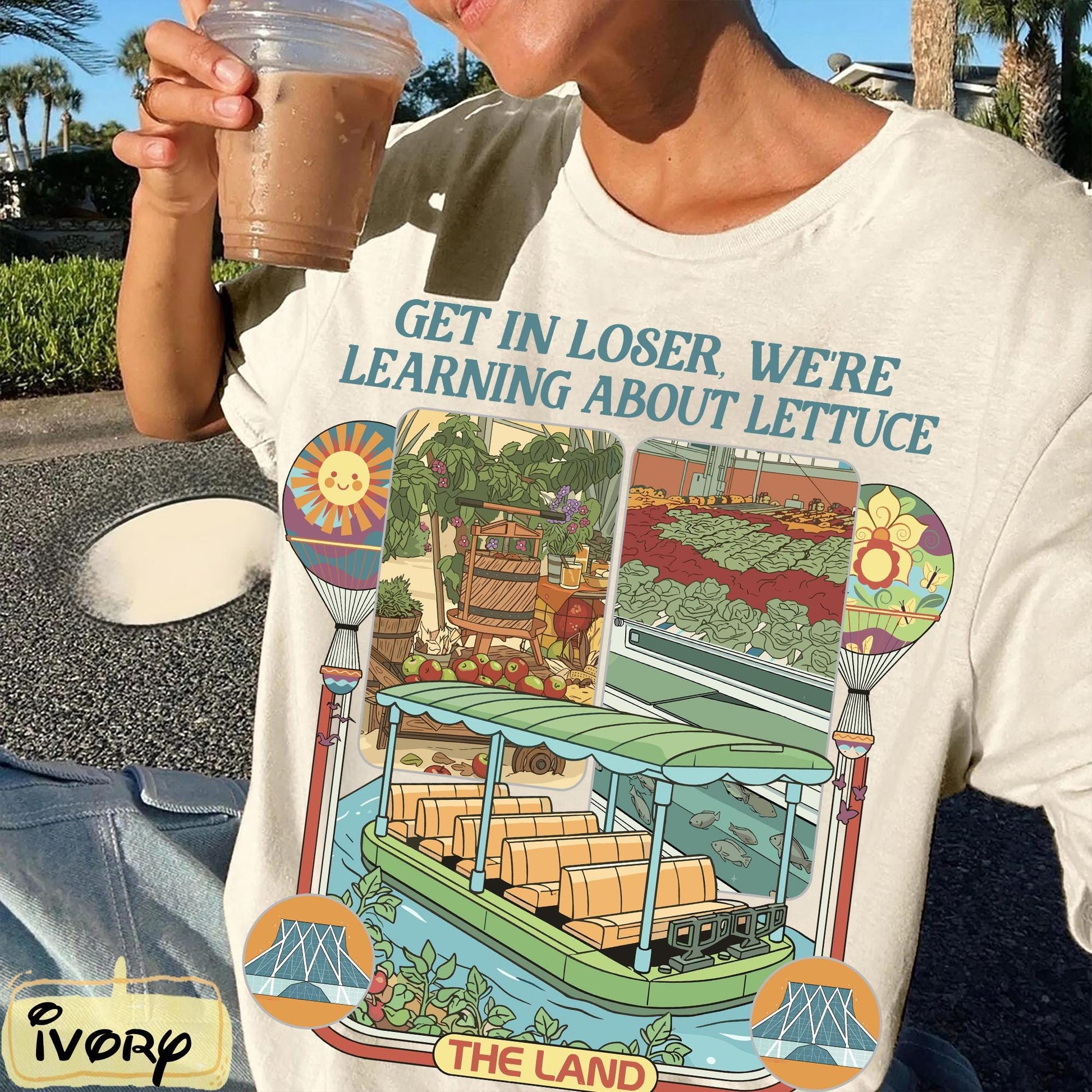 Retro Theme Park Farm Aesthetic T-Shirt – Funny Lettuce Education Graphic Tee