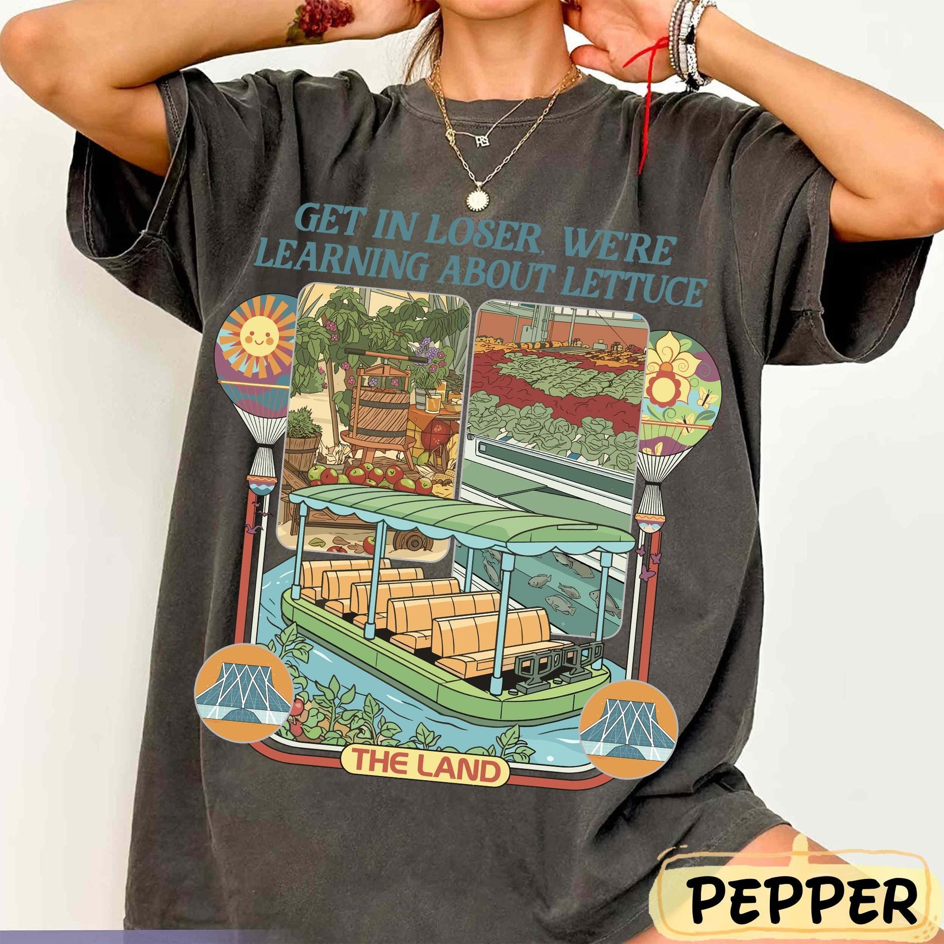 Retro Theme Park Farm Aesthetic T-Shirt – Funny Lettuce Education Graphic Tee