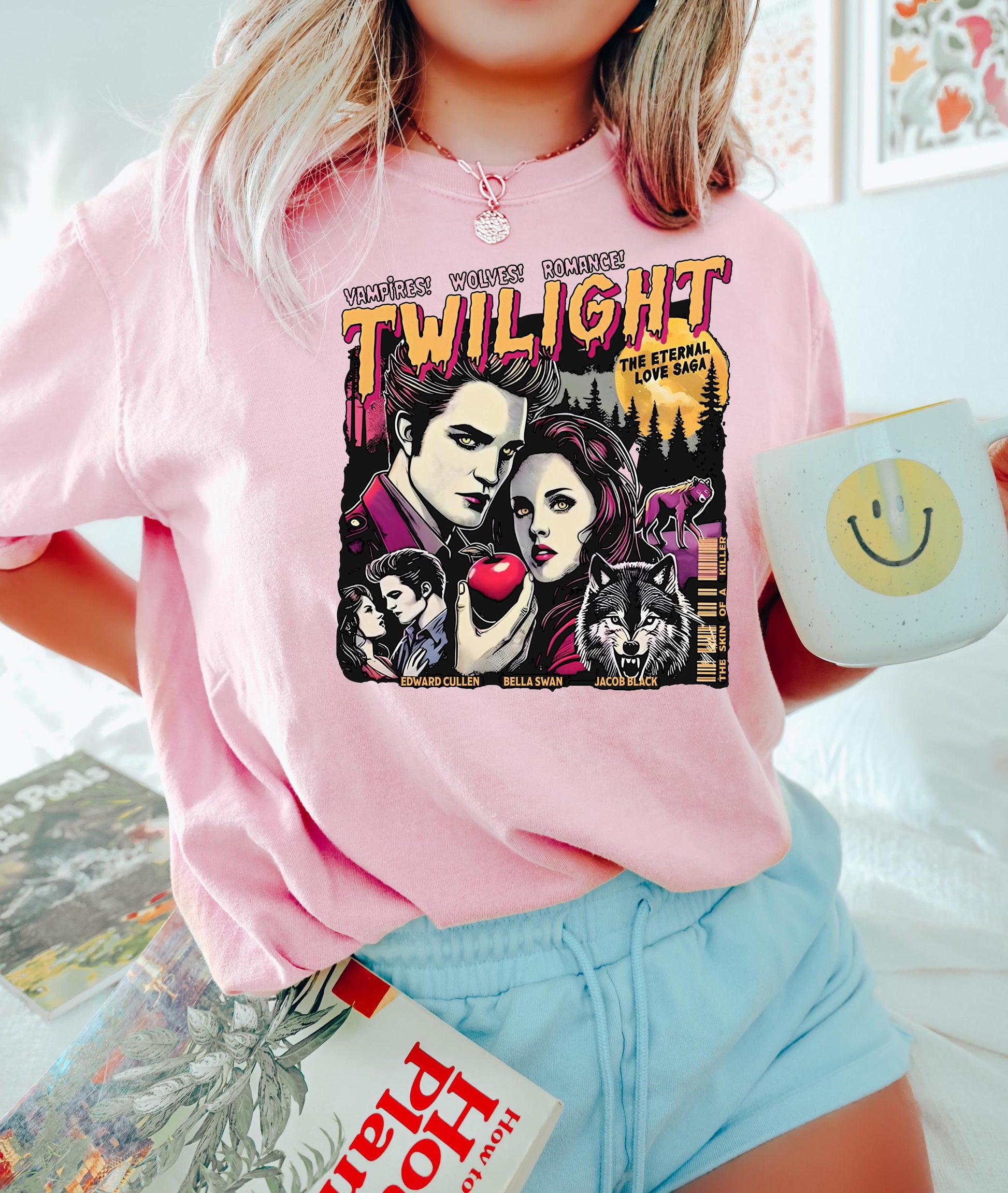 Retro Vintage Twilight-Inspired Shirt – Vampire & Wolf Romance Fan Tee