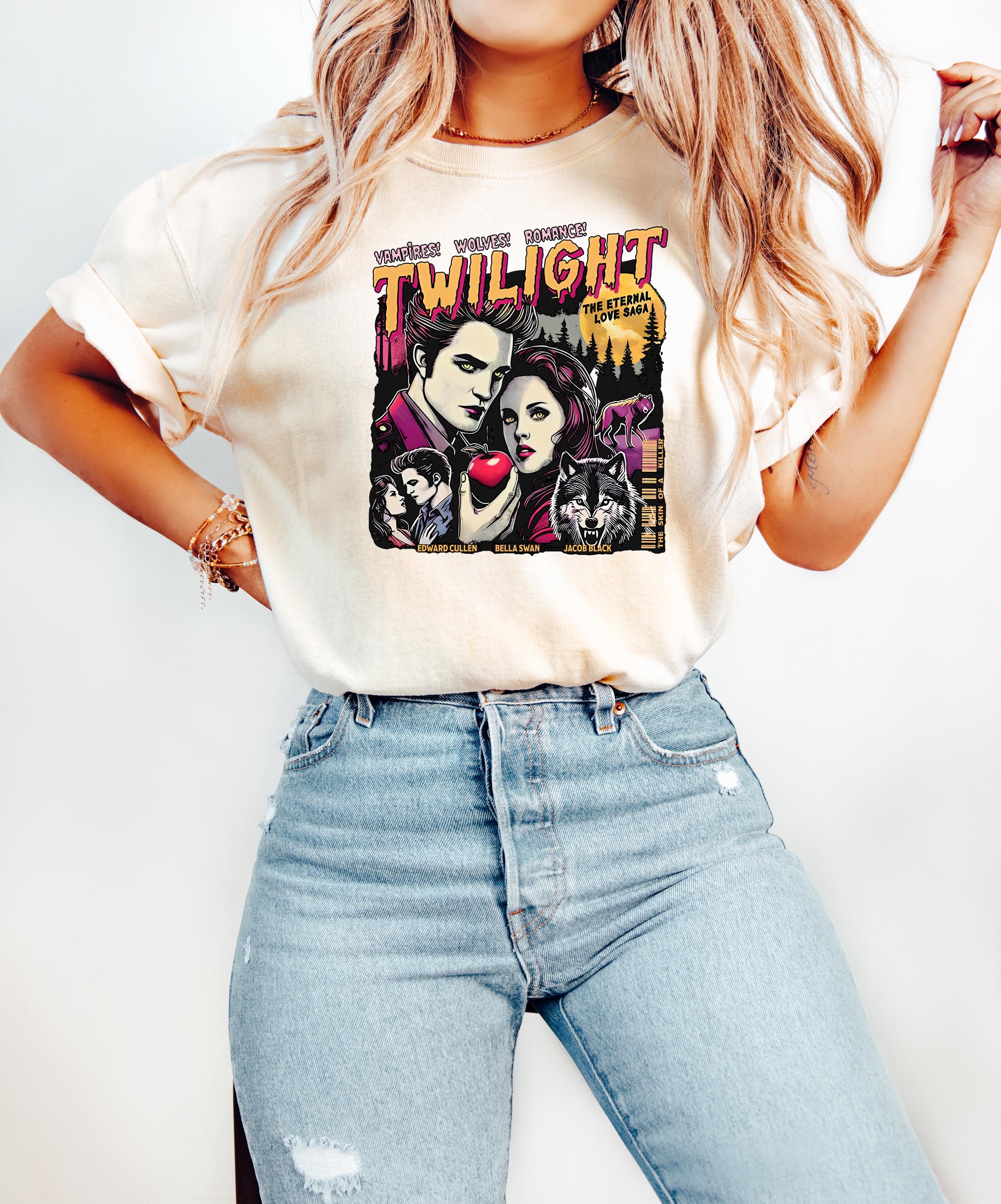 Retro Vintage Twilight-Inspired Shirt – Vampire & Wolf Romance Fan Tee