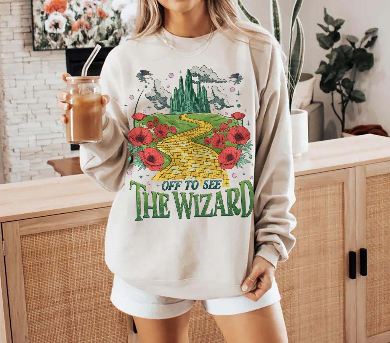Retro Yellow Brick Road Sweatshirt – Wizard Emerald City Shirt, Vintage Fairy Tale Tee, Magical Witch Gift
