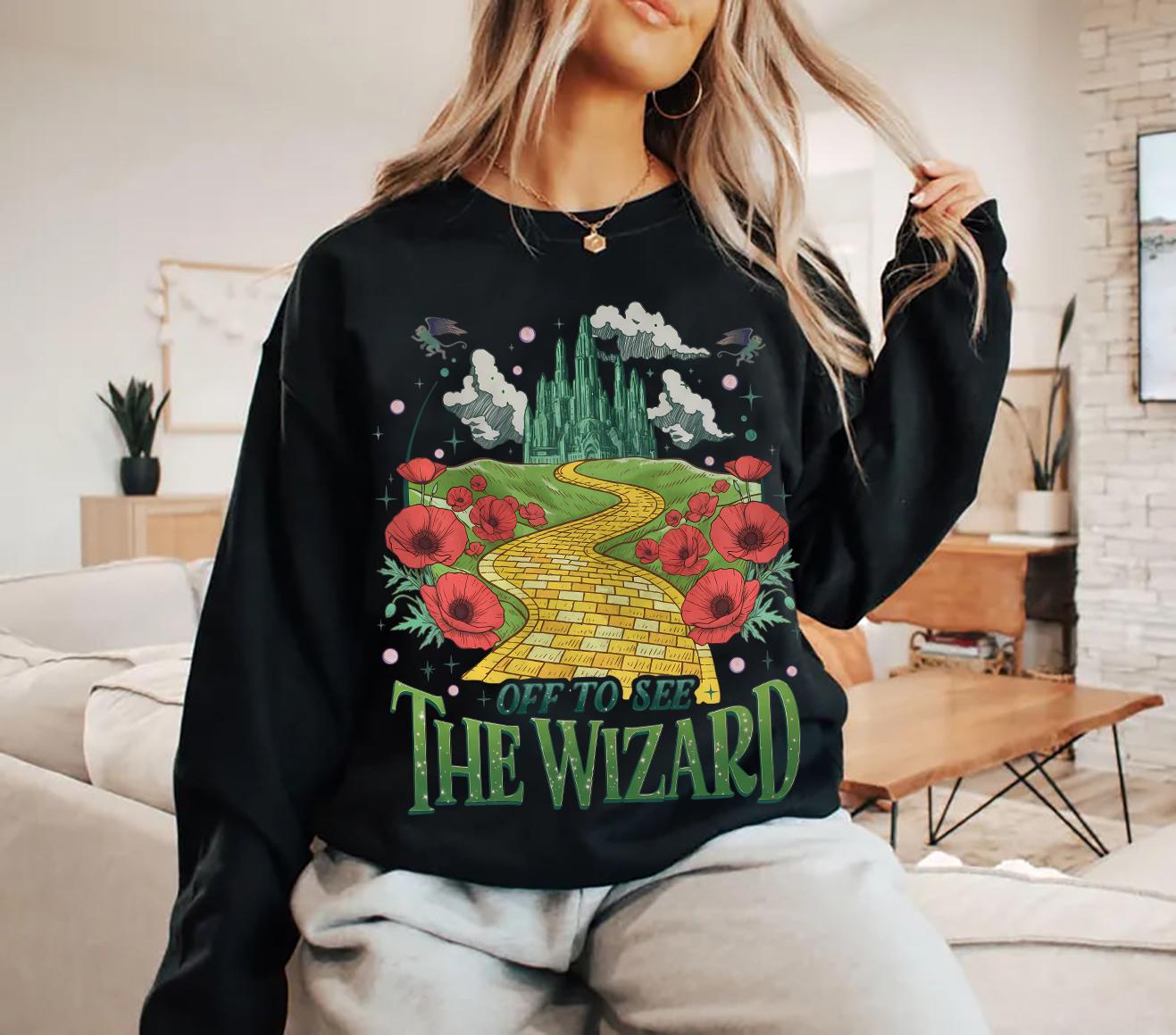 Retro Yellow Brick Road Sweatshirt – Wizard Emerald City Shirt, Vintage Fairy Tale Tee, Magical Witch Gift