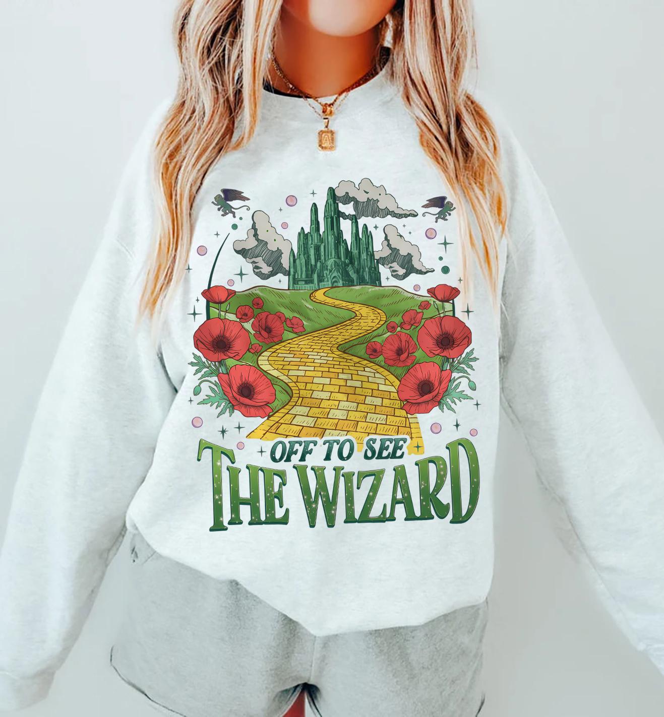Retro Yellow Brick Road Sweatshirt – Wizard Emerald City Shirt, Vintage Fairy Tale Tee, Magical Witch Gift