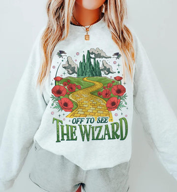 Retro Yellow Brick Road Sweatshirt – Wizard Emerald City Shirt, Vintage Fairy Tale Tee, Magical Witch Gift