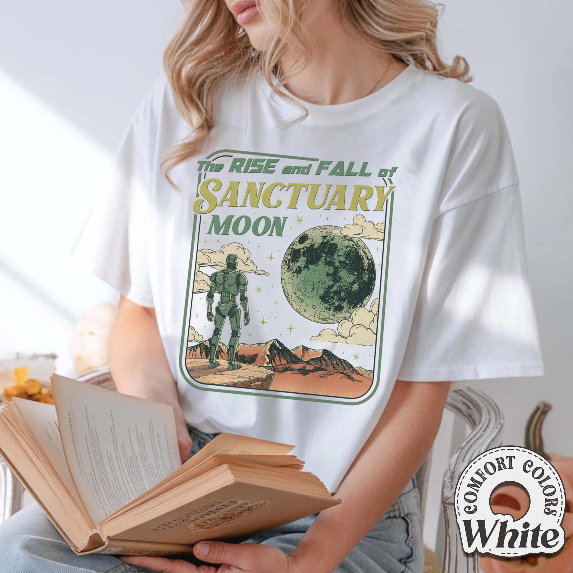 Rise and Fall of Sanctuary Moon Shirt – Retro Sci-Fi Book Lover Graphic Tee