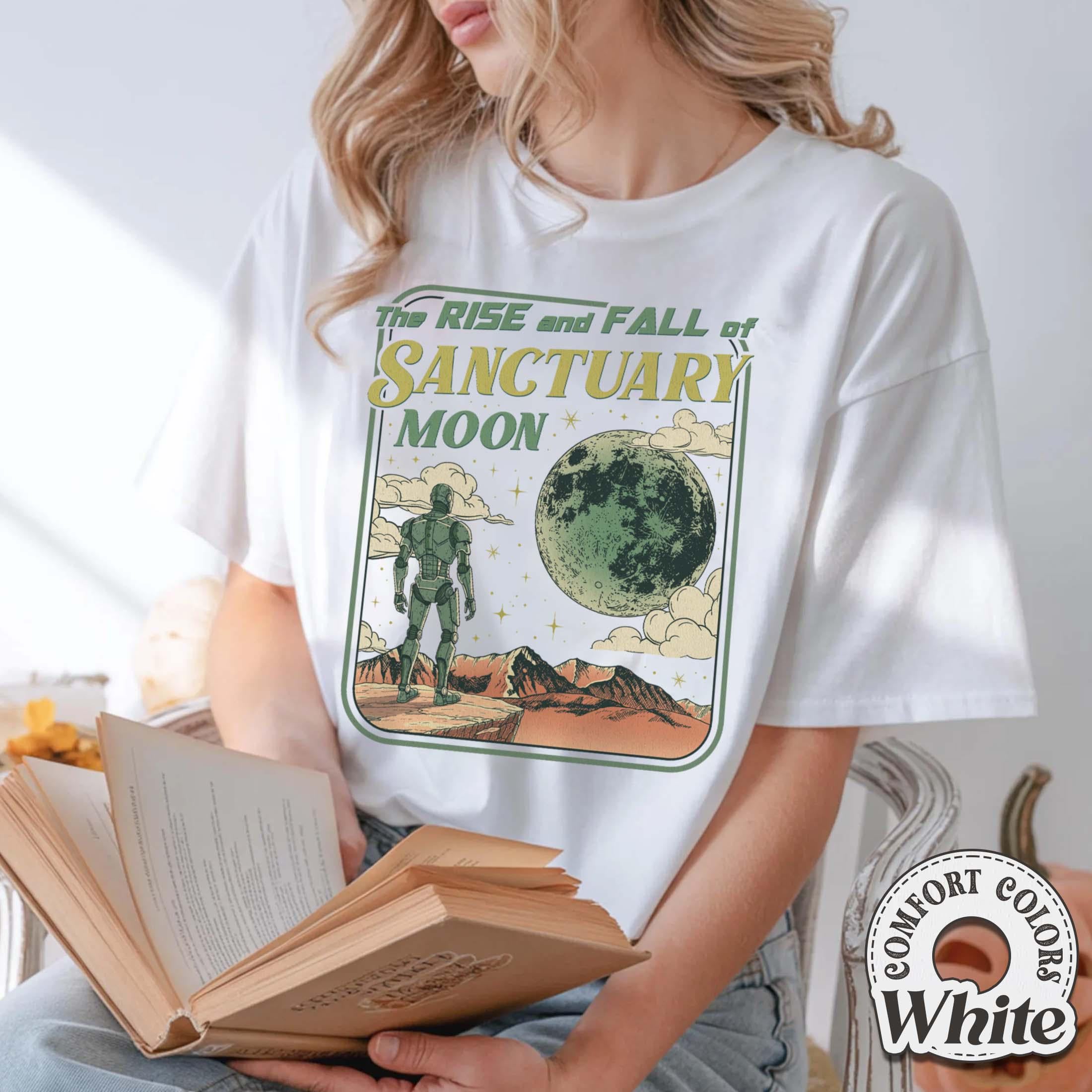 Rise and Fall of Sanctuary Moon Shirt – Retro Sci-Fi Book Lover Graphic Tee
