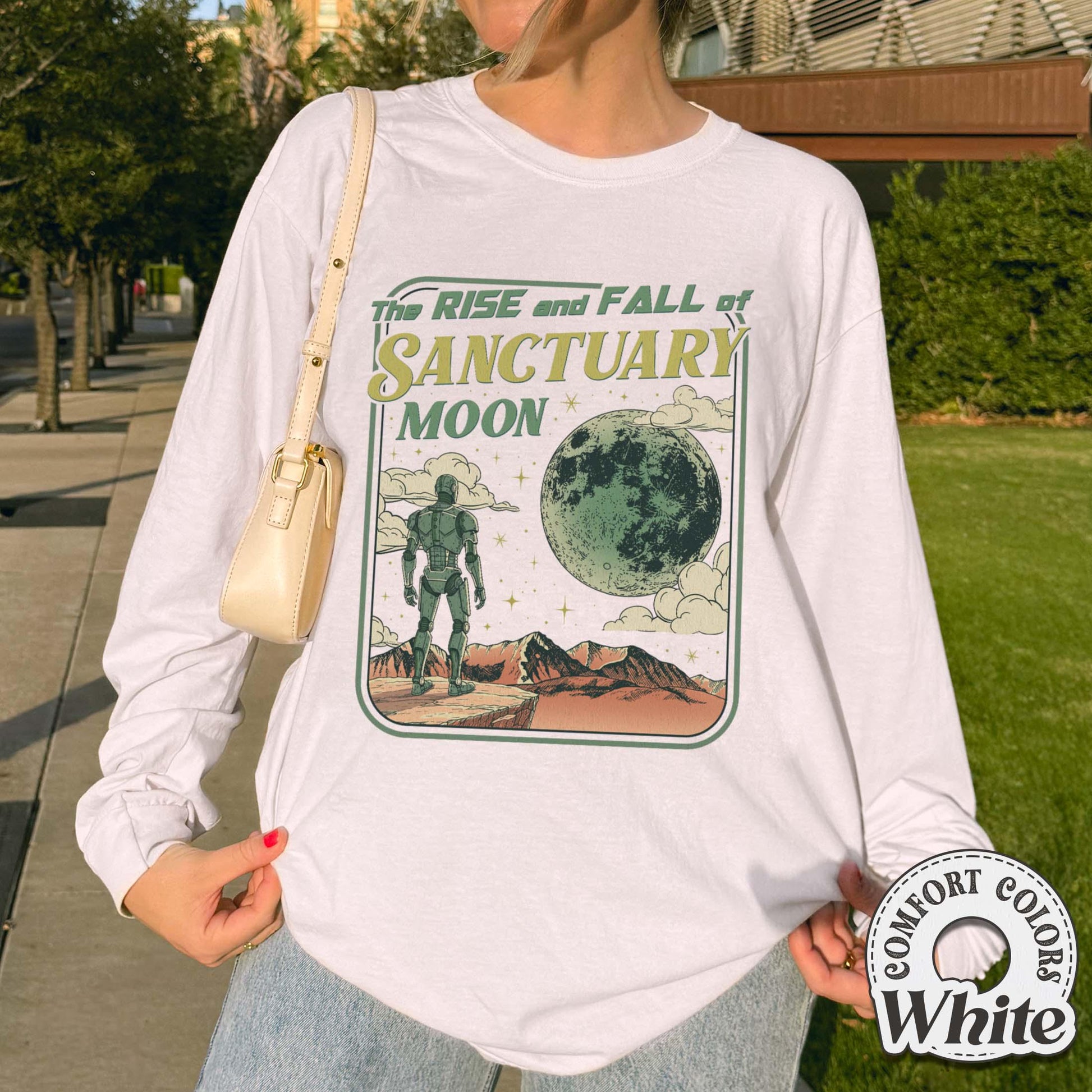 Rise and Fall of Sanctuary Moon Shirt – Retro Sci-Fi Book Lover Graphic Tee