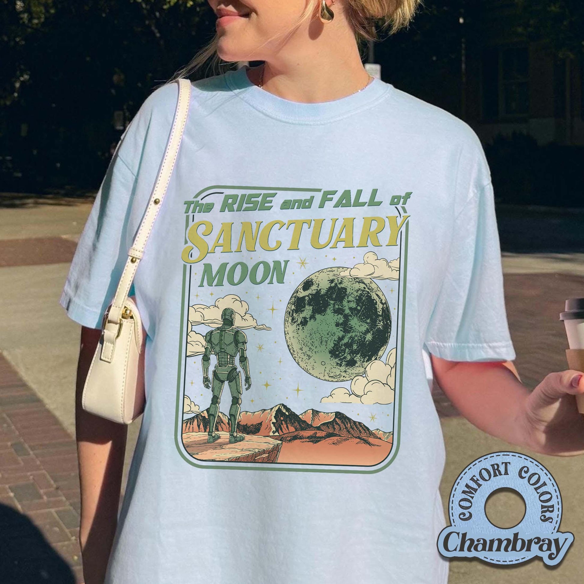 Rise and Fall of Sanctuary Moon Shirt – Retro Sci-Fi Book Lover Graphic Tee