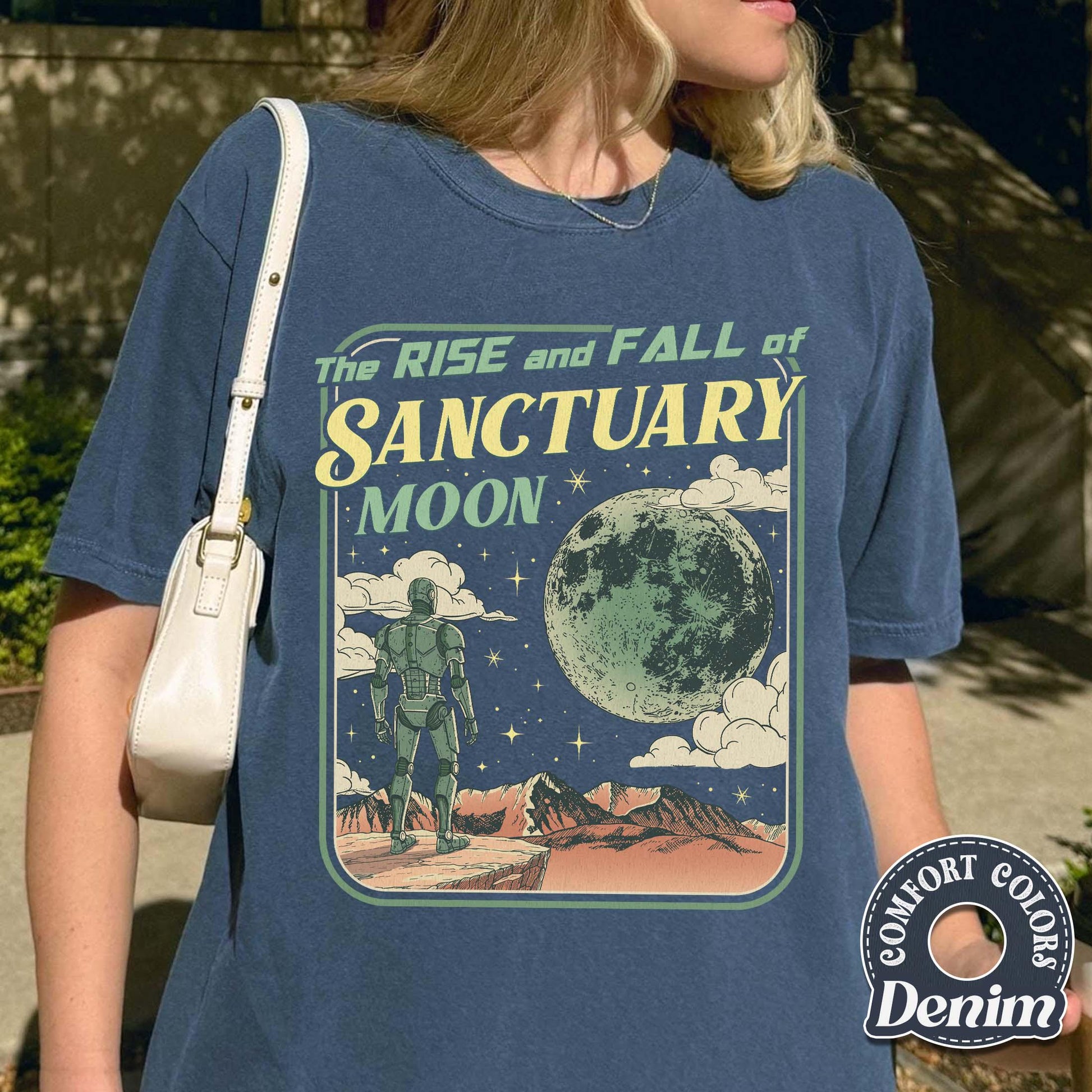 Rise and Fall of Sanctuary Moon Shirt – Retro Sci-Fi Book Lover Graphic Tee