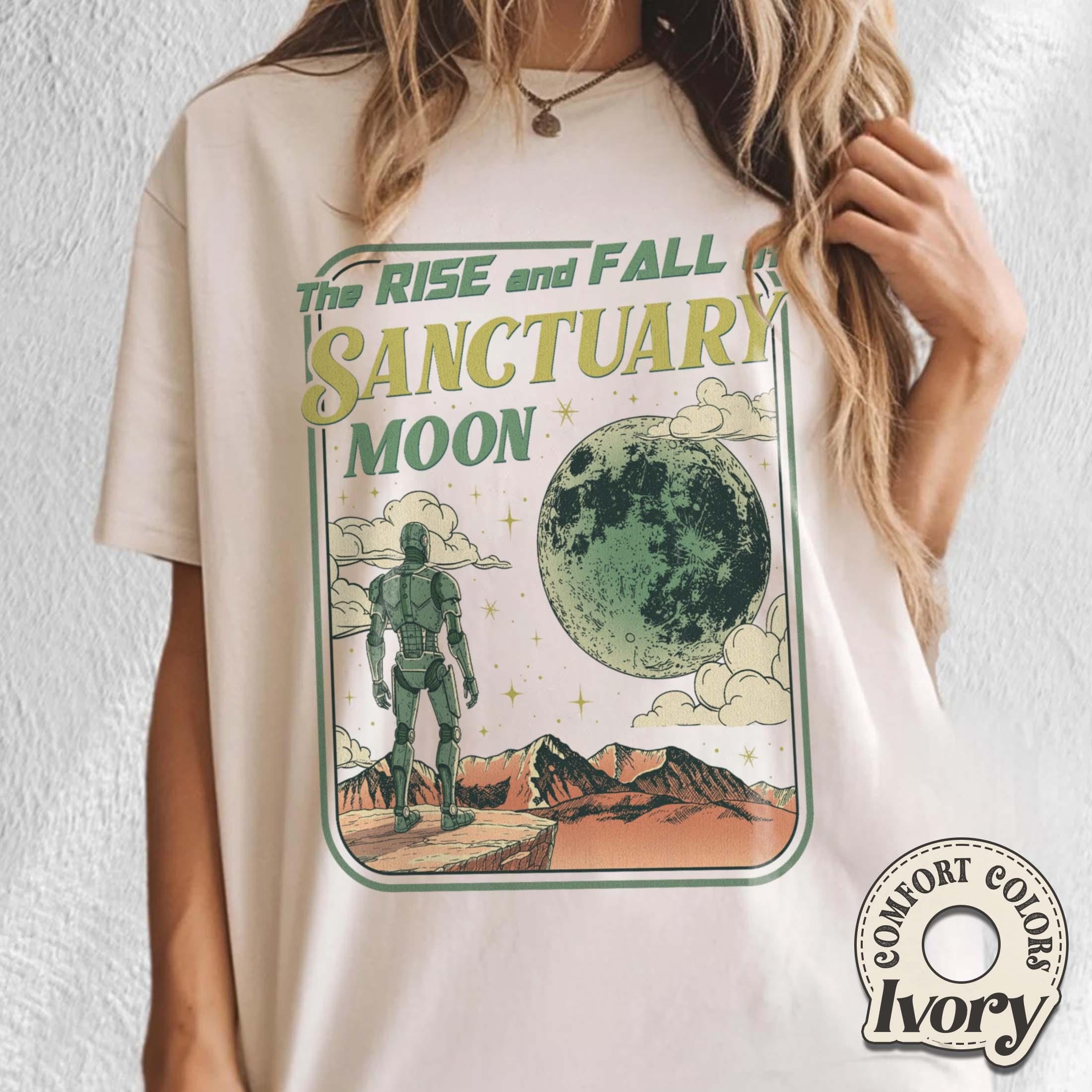 Rise and Fall of Sanctuary Moon Shirt – Retro Sci-Fi Book Lover Graphic Tee