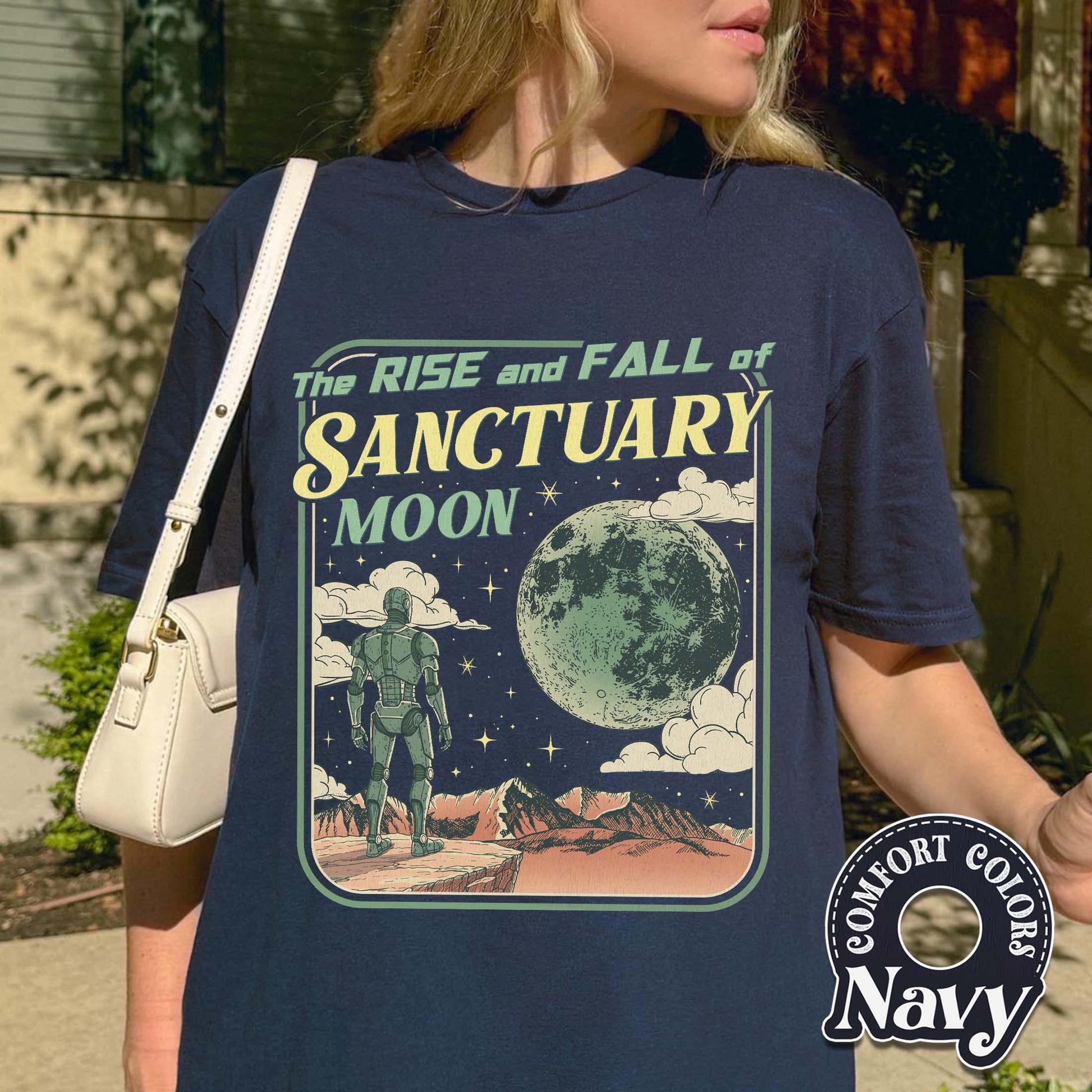 Rise and Fall of Sanctuary Moon Shirt – Retro Sci-Fi Book Lover Graphic Tee