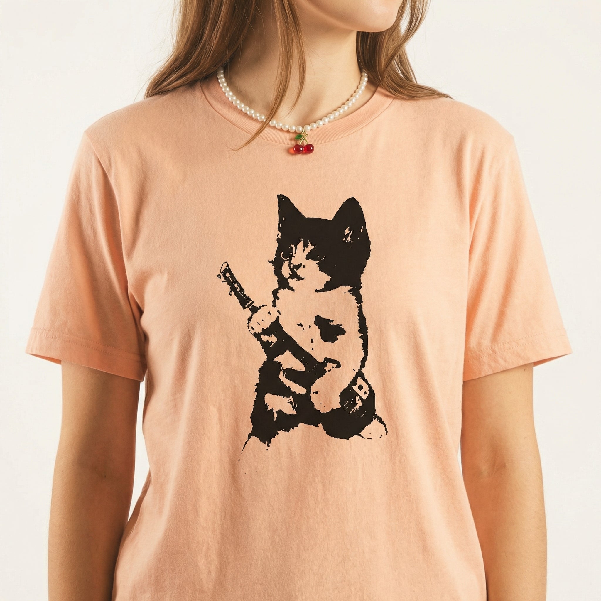 Rockstar Kitten Y2K Graphic T-Shirt – 90s Aesthetic Vintage Cat Tee – Retro Grunge Coquette