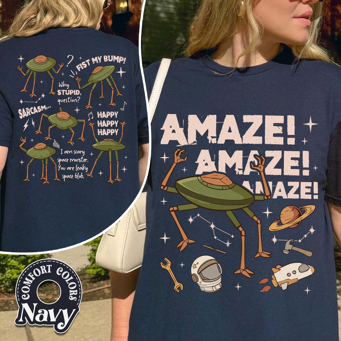 Rocky Amaze Amaze Amaze T-Shirt – Funny Retro Sci-Fi Alien Tee