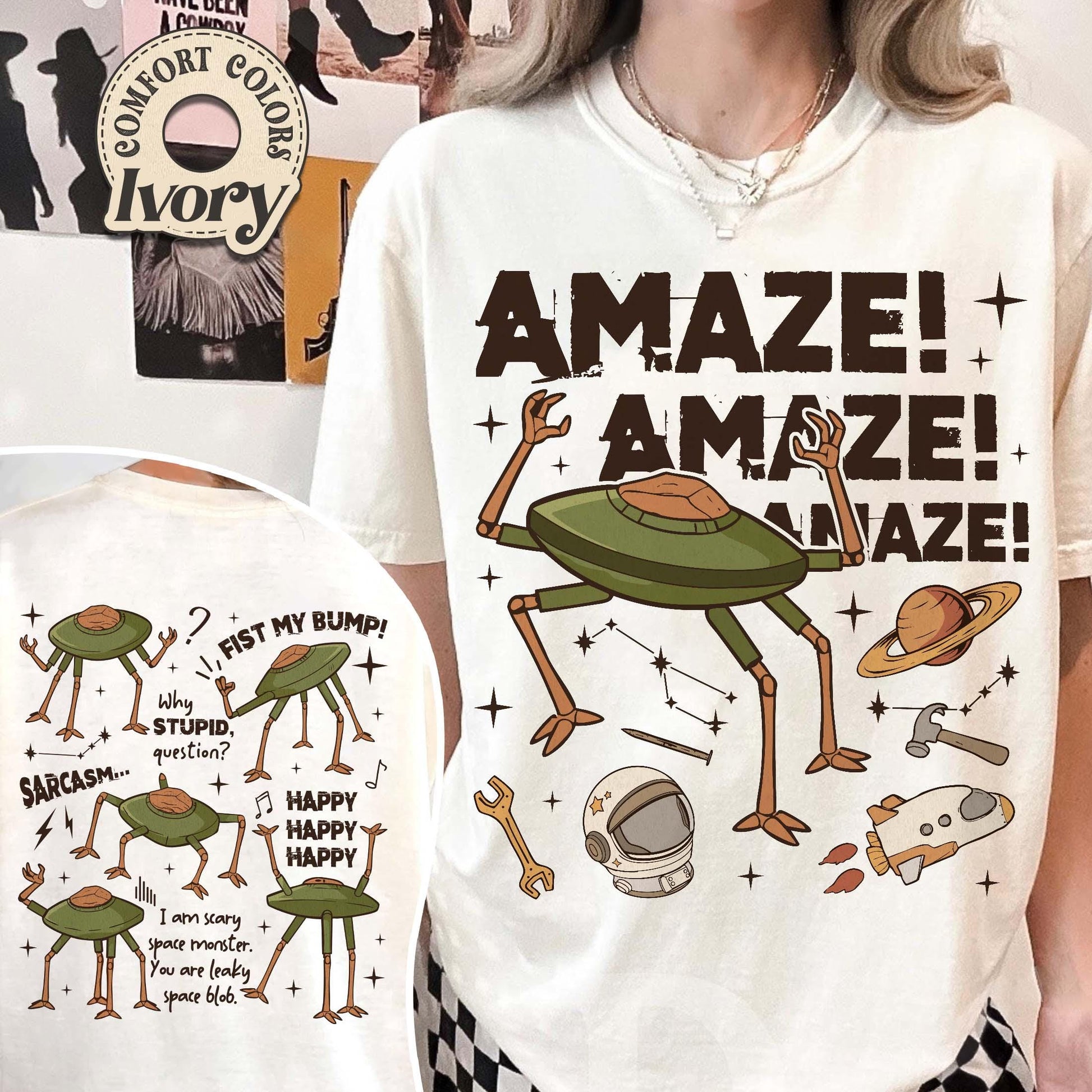 Rocky Amaze Amaze Amaze T-Shirt – Funny Retro Sci-Fi Alien Tee