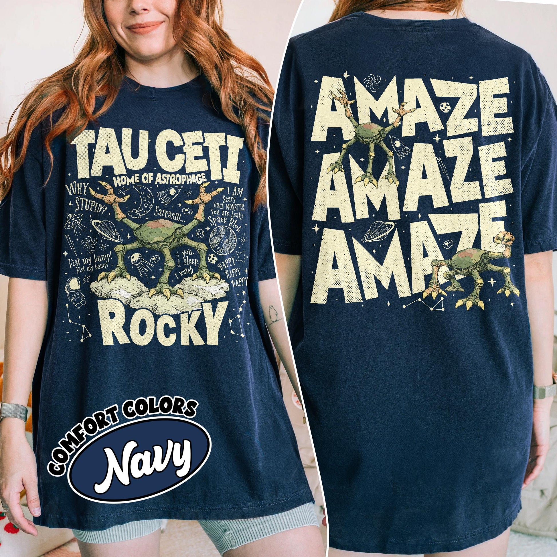 Rocky Tau Ceti Astrophage Graphic T-Shirt – Sci-Fi Lover Gift Tee