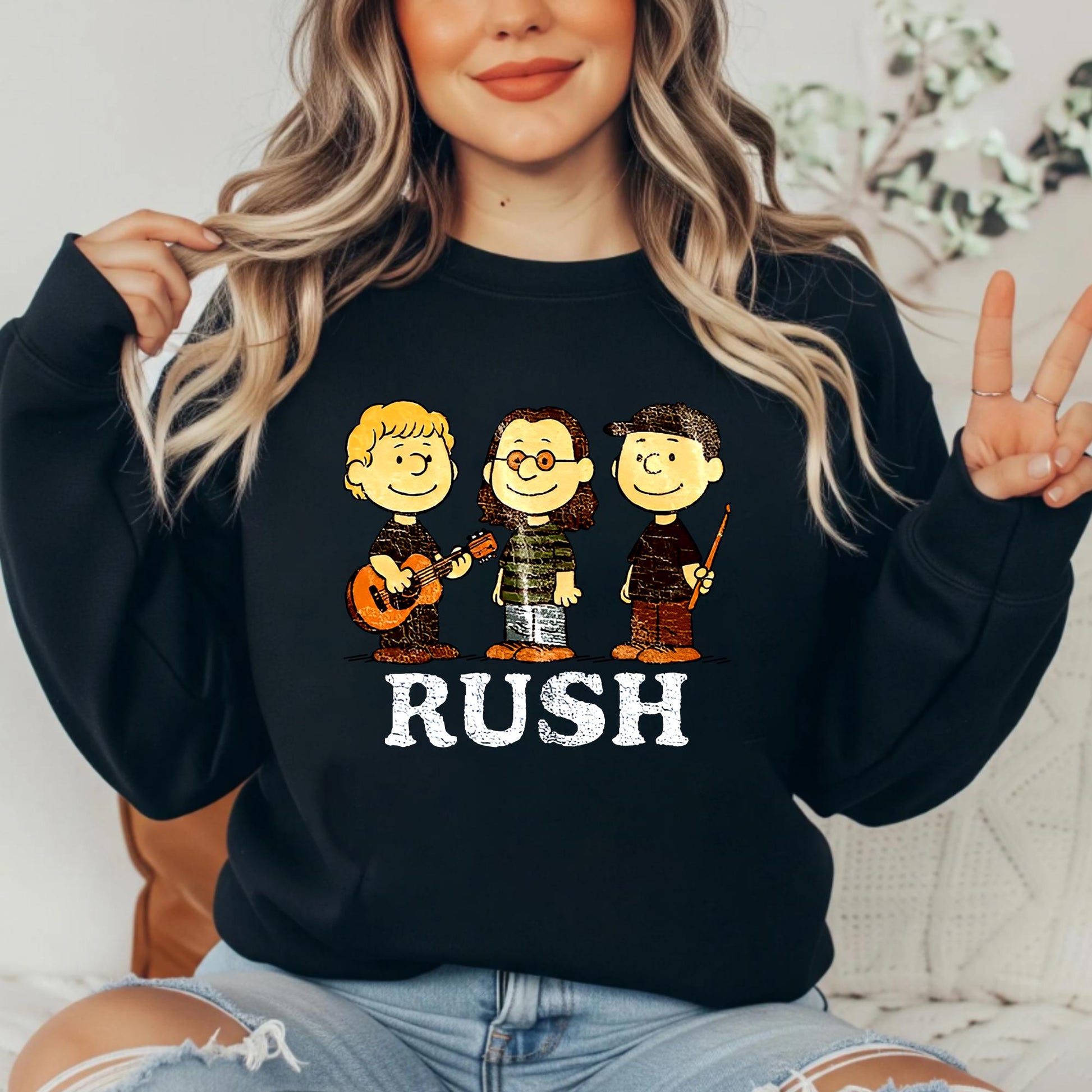 Rush x Peanuts Inspired Retro T-Shirt – Classic Rock Band Fan Graphic Tee