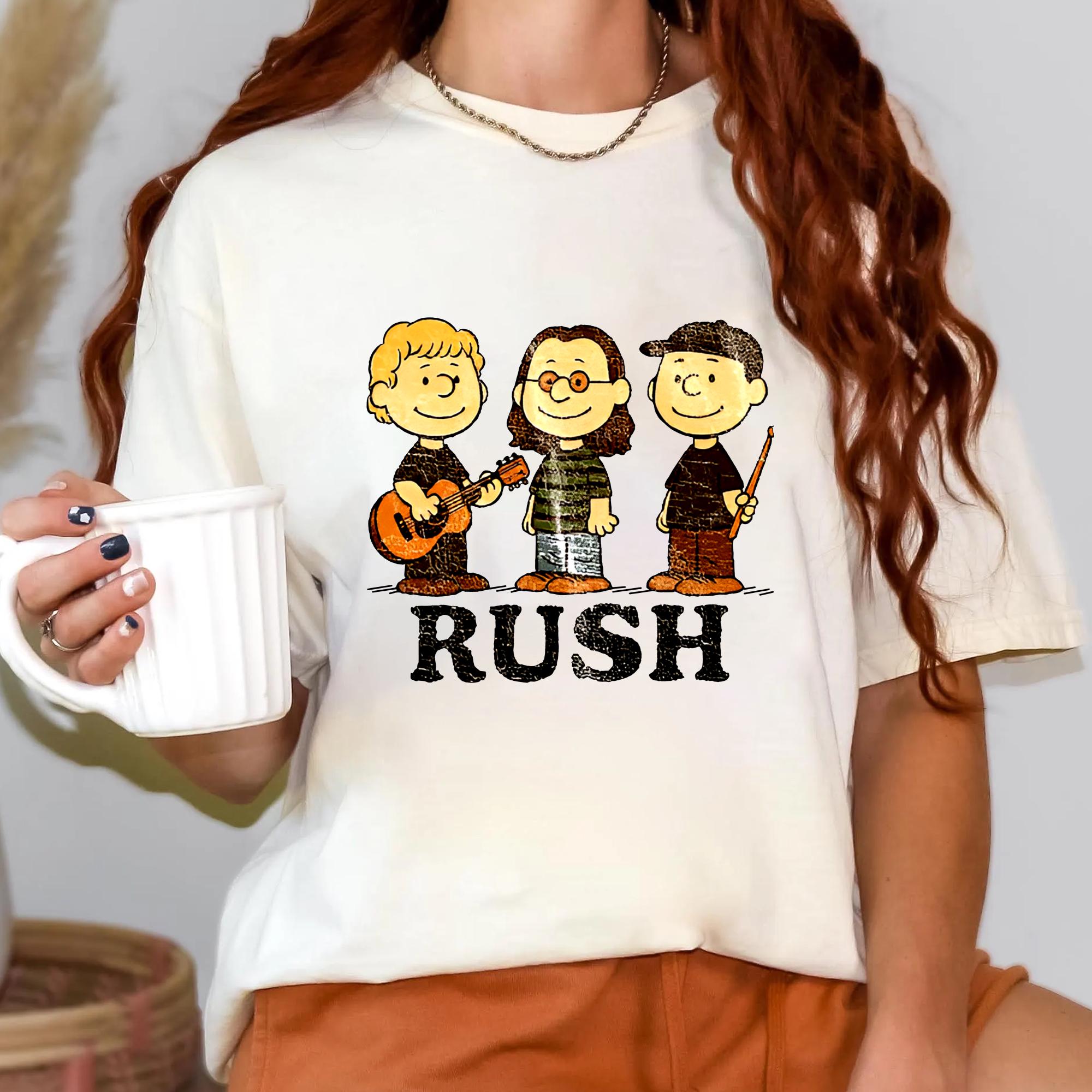 Rush x Peanuts Inspired Retro T-Shirt – Classic Rock Band Fan Graphic Tee