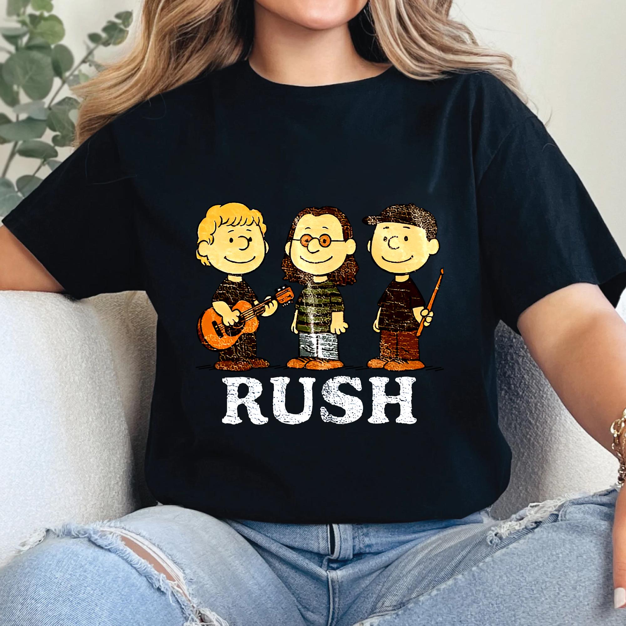 Rush x Peanuts Inspired Retro T-Shirt – Classic Rock Band Fan Graphic Tee