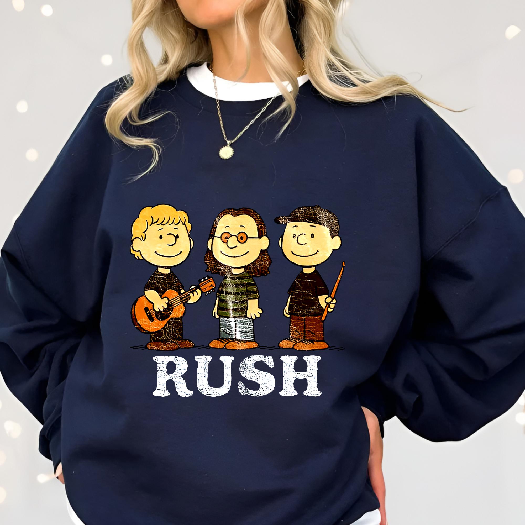 Rush x Peanuts Inspired Retro T-Shirt – Classic Rock Band Fan Graphic Tee