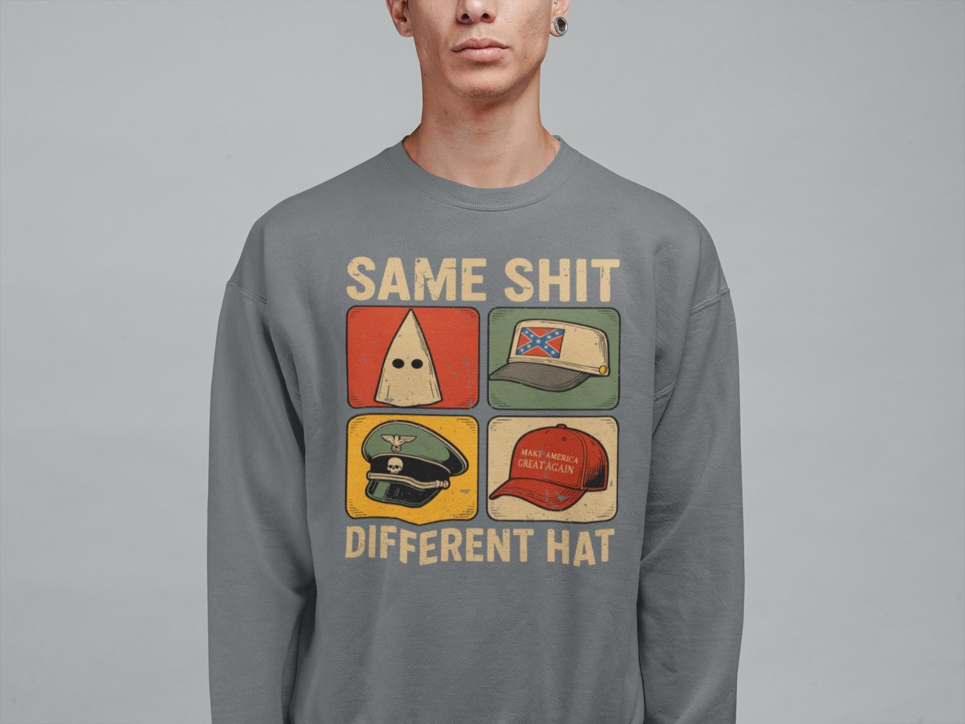 Same Shit Different Hat Shirt - Funny Protest Parody Graphic Tee