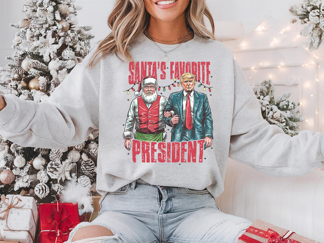 Santa Trump Sweatshirt – MAGA Christmas Shirt – Republican Holiday Tee