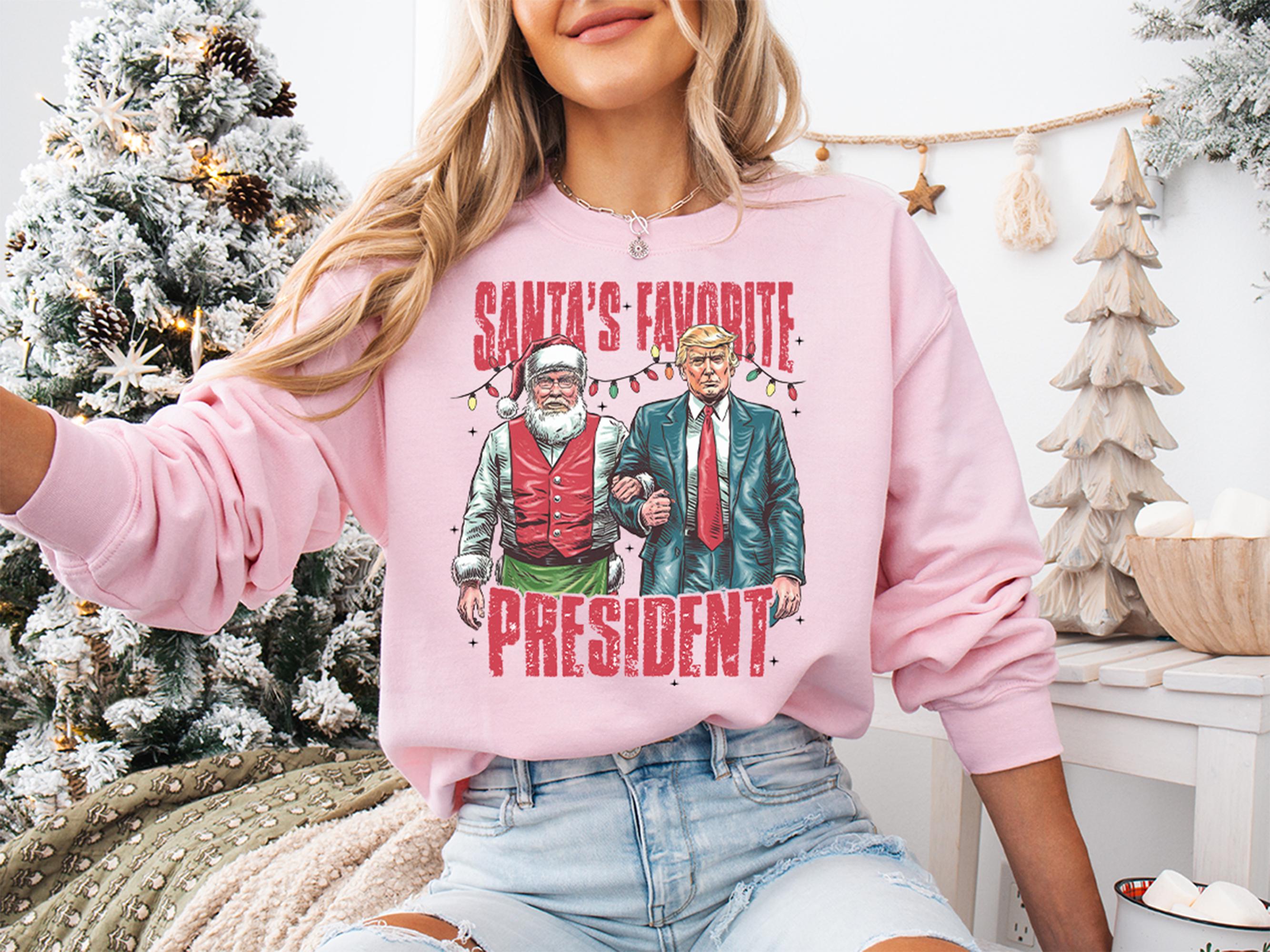 Santa Trump Sweatshirt – MAGA Christmas Shirt – Republican Holiday Tee