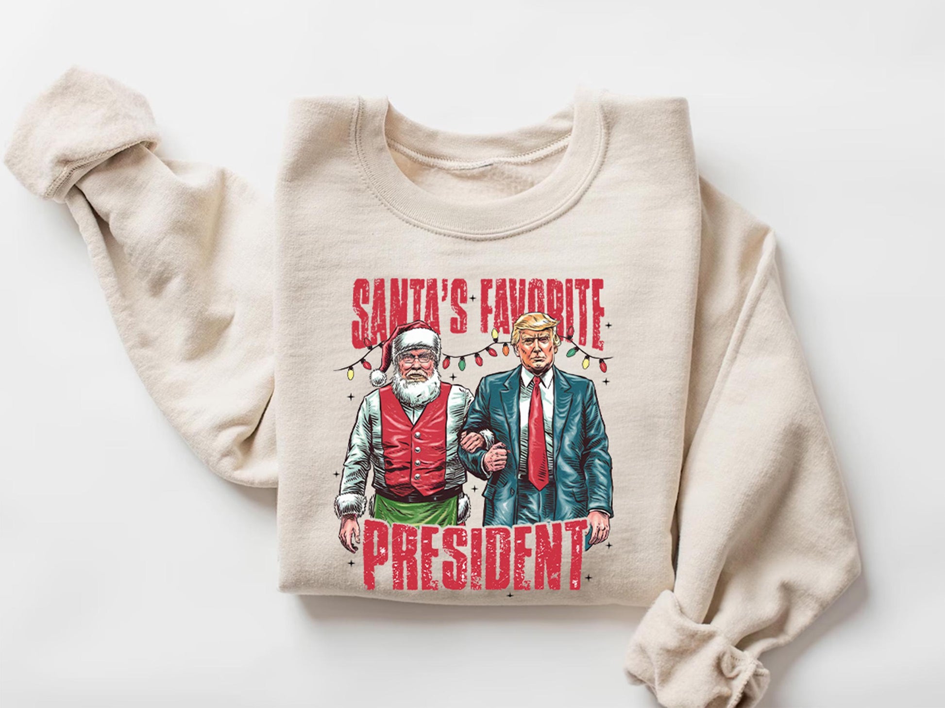 Santa Trump Sweatshirt – MAGA Christmas Shirt – Republican Holiday Tee