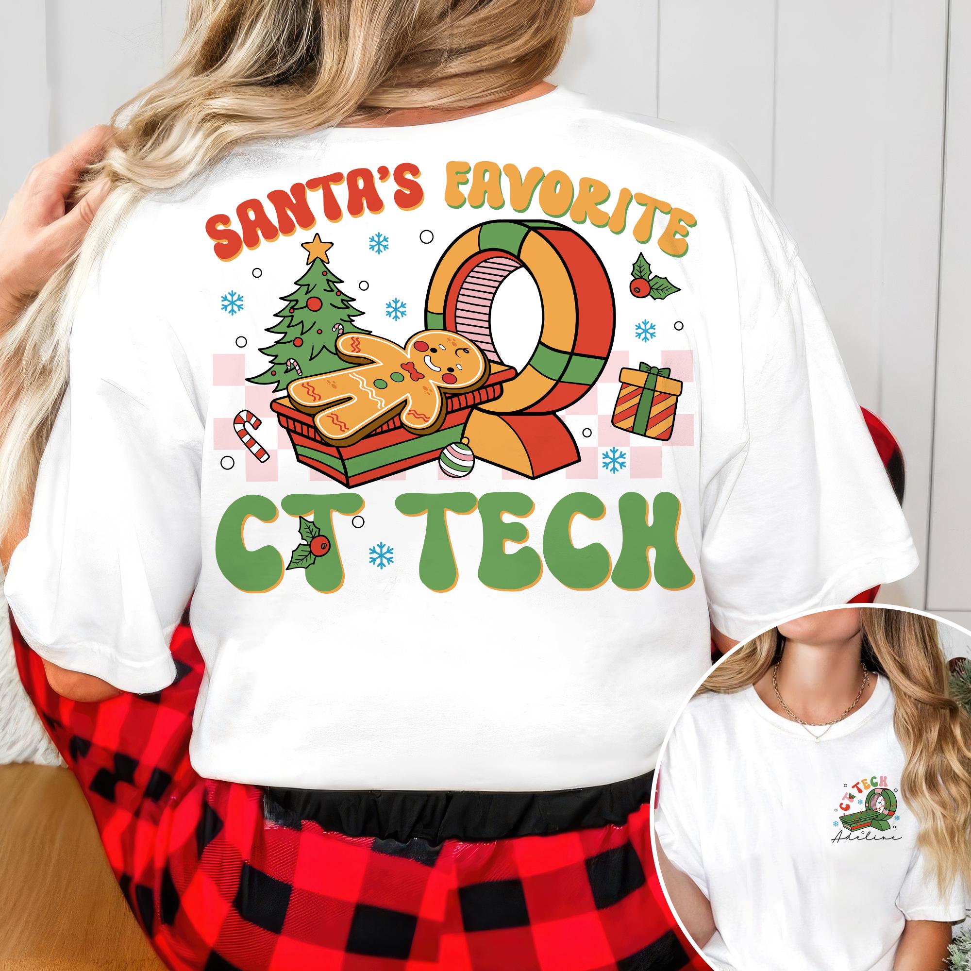 Santa’s Favorite CT Tech Christmas Shirt – Computed Tomography Holiday Tee