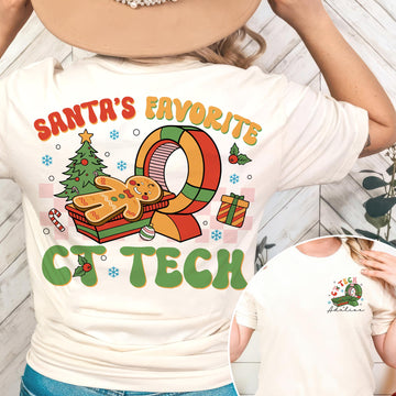 Santa’s Favorite CT Tech Christmas Shirt – Computed Tomography Holiday Tee