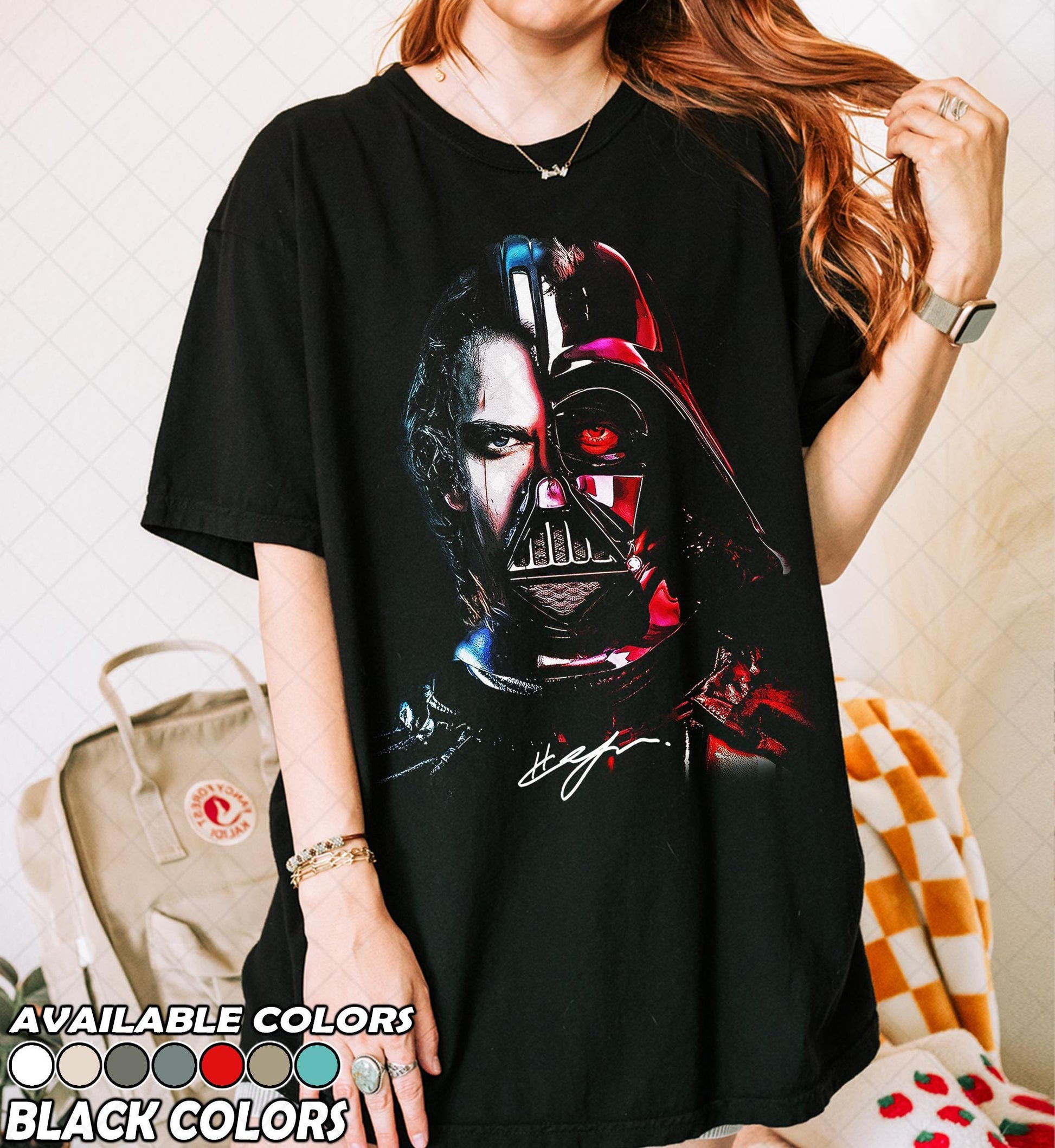 Sci-Fi Dark Hero Half Face Graphic T-Shirt Unisex Fan Tee