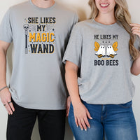 She Likes My Magic Wand He Likes My Boo Bees Matching T-Shirts For Couples