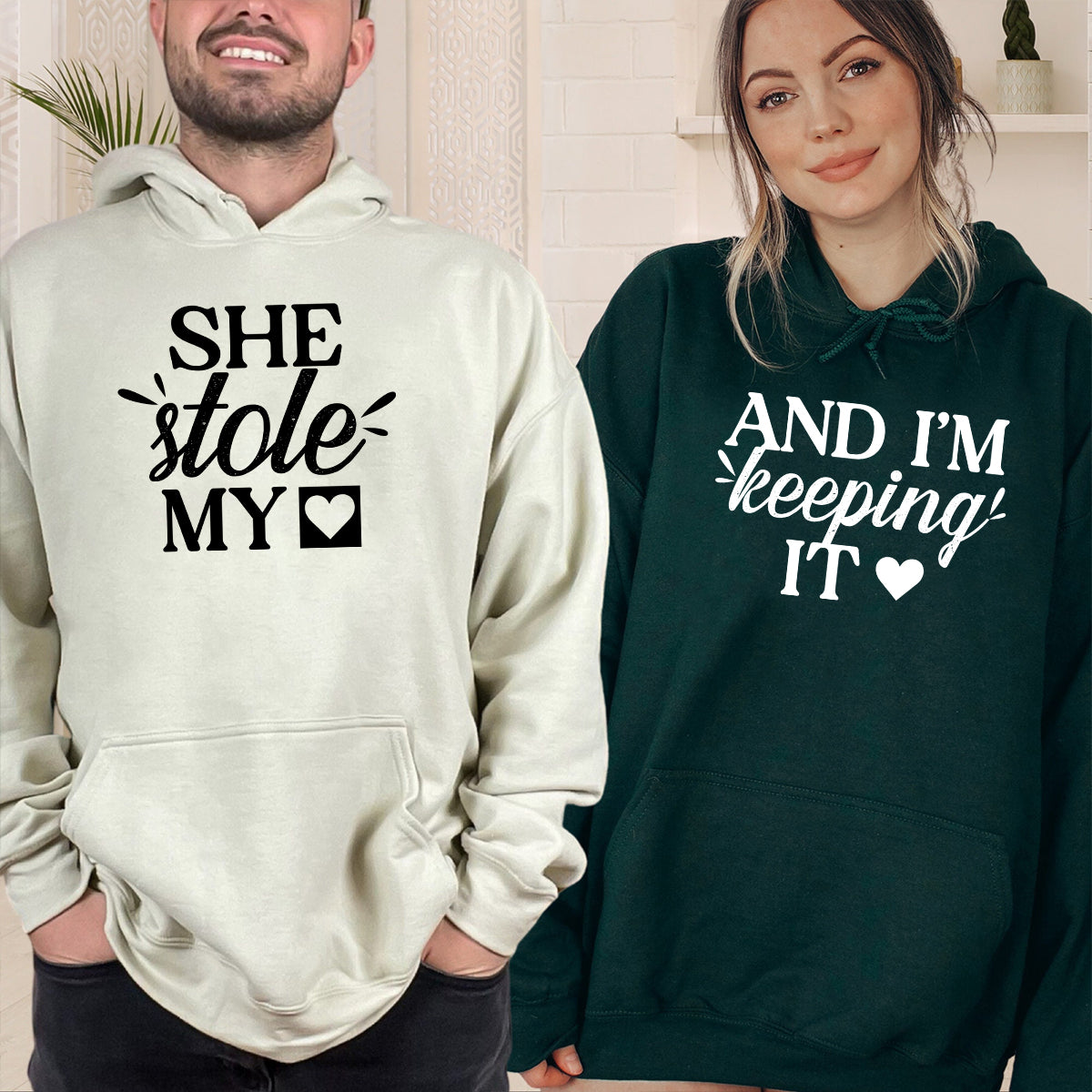 She Stole My Heart I'm Keeping It Matching Hoodies For Couples