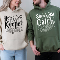 She's A Catch, He's A Keeper Matching Hoodies For Couples