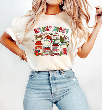 Silent Night ICU Nurse Christmas Sweatshirt – Medical Holiday Shirt