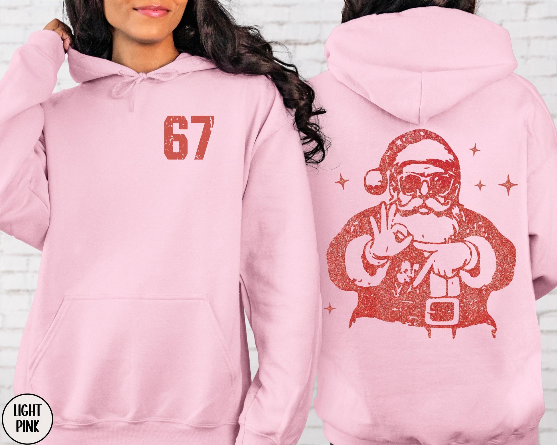 Six Seven Santa Hoodie – Retro 67 Christmas Sweatshirt, Number Meme Holiday Shirt