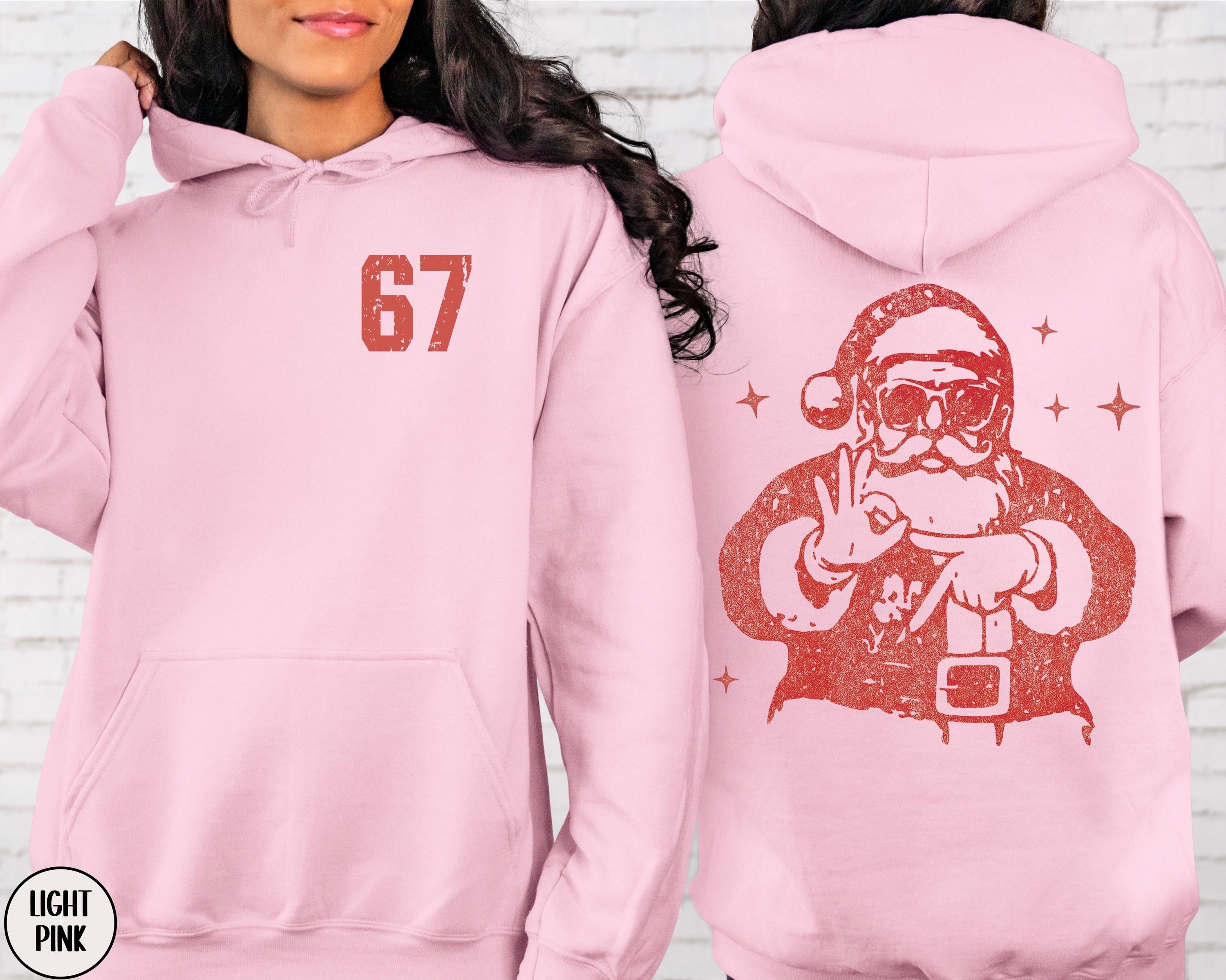 Six Seven Santa Hoodie – Retro 67 Christmas Sweatshirt, Number Meme Holiday Shirt