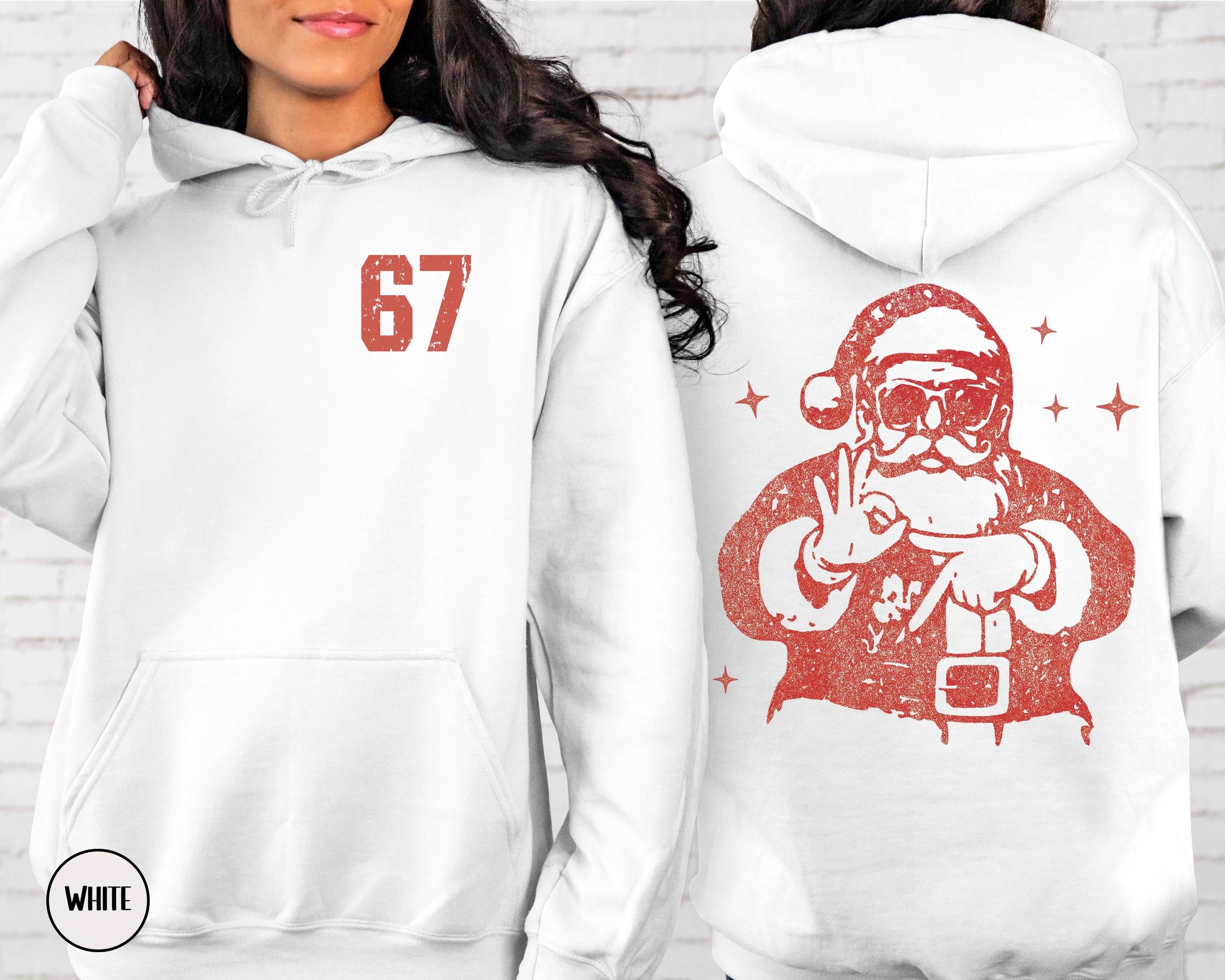 Six Seven Santa Hoodie – Retro 67 Christmas Sweatshirt, Number Meme Holiday Shirt