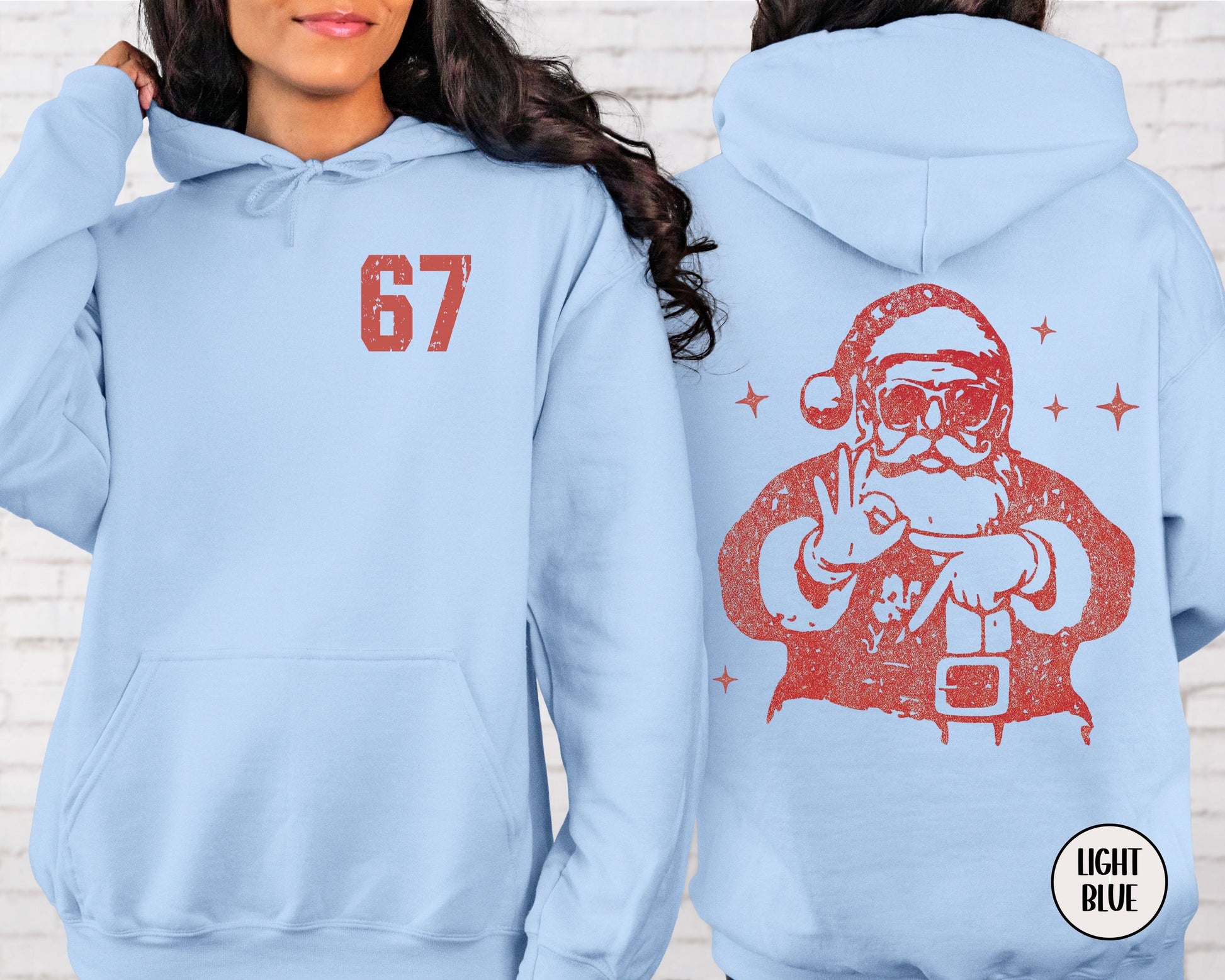 Six Seven Santa Hoodie – Retro 67 Christmas Sweatshirt, Number Meme Holiday Shirt