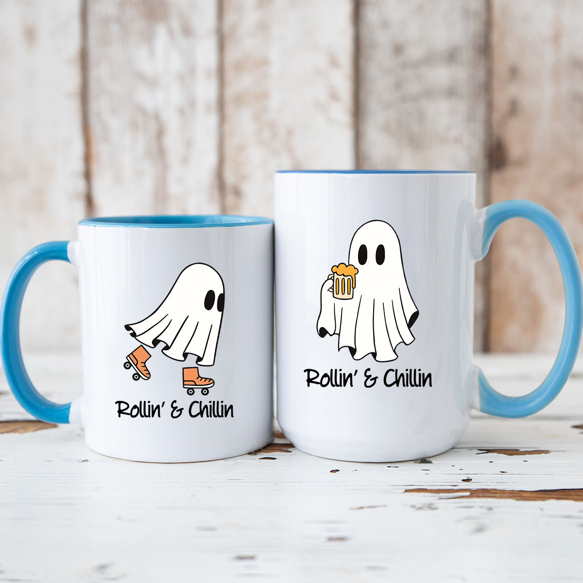 Skate & Beer Ghost Matching Mugs For Couples