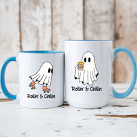 Skate & Beer Ghost Matching Mugs For Couples