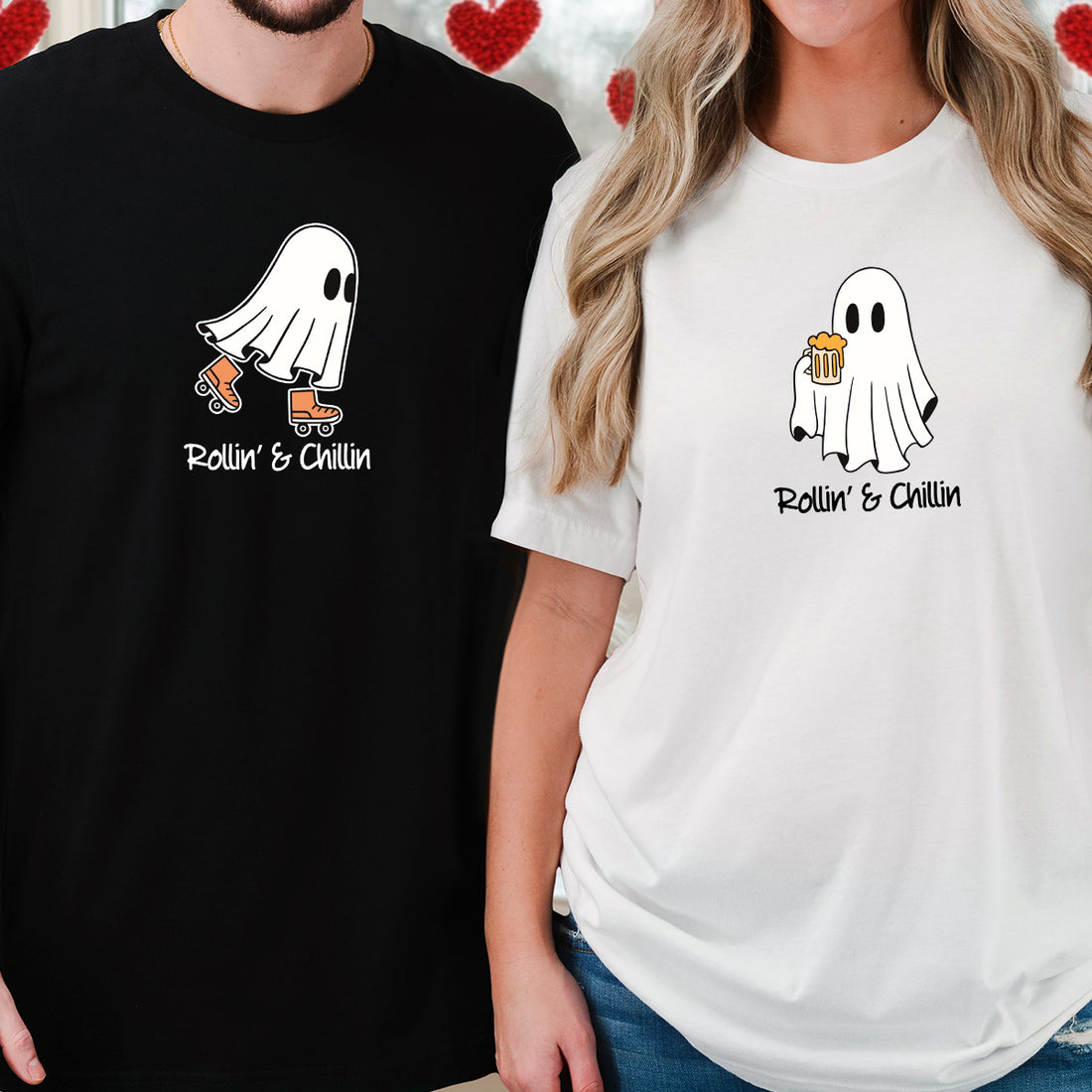 Skate & Beer Ghost Matching T-Shirts For Couples