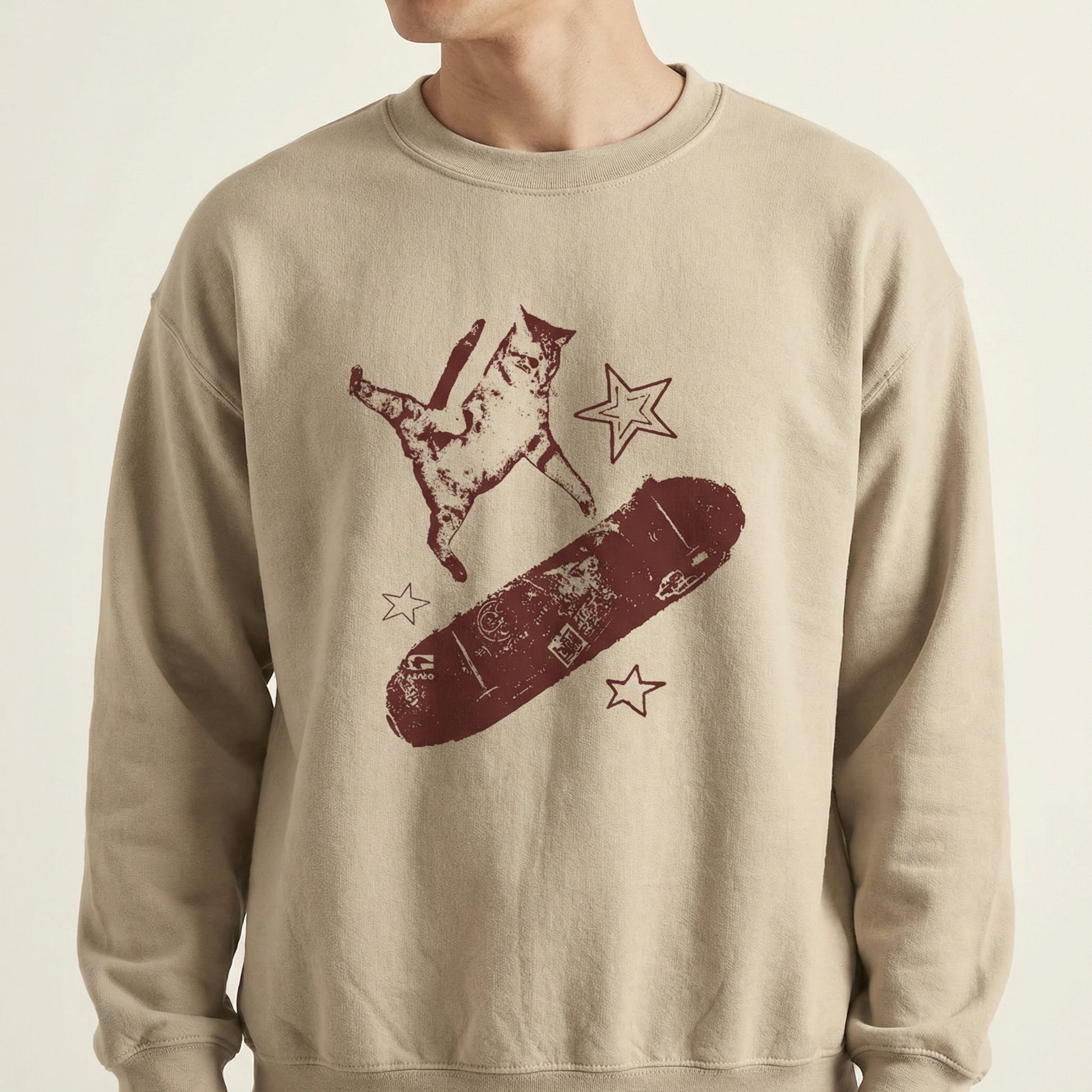 Skateboard Cat Y2K Graphic T-Shirt – 90s Aesthetic Vintage Kitten Tee – Retro Grunge Coquette
