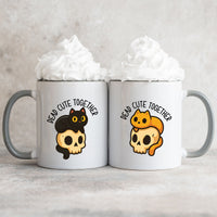 Skull & Cat Matching Mugs For Couples