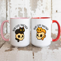 Skull & Cat Matching Mugs For Couples