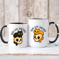 Skull & Cat Matching Mugs For Couples