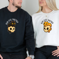 Skull & Cat Matching Hoodies For Couples