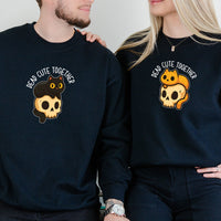 Skull & Cat Matching Hoodies For Couples